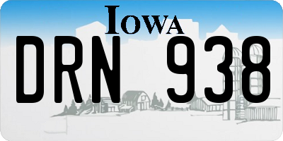 IA license plate DRN938