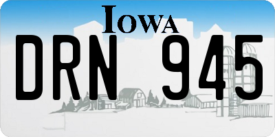 IA license plate DRN945