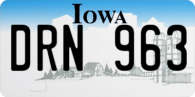 IA license plate DRN963