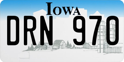 IA license plate DRN970