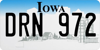 IA license plate DRN972