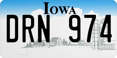 IA license plate DRN974