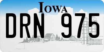IA license plate DRN975