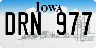 IA license plate DRN977