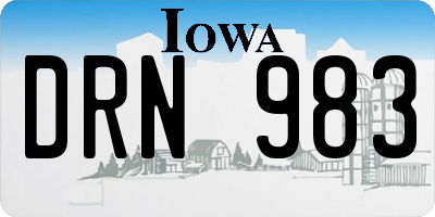 IA license plate DRN983