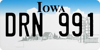 IA license plate DRN991