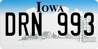 IA license plate DRN993