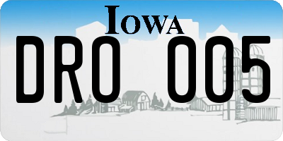 IA license plate DRO005