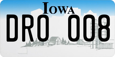 IA license plate DRO008