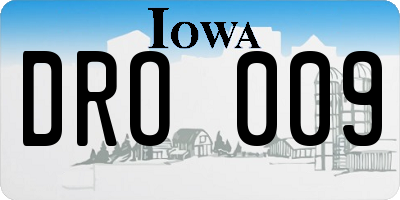 IA license plate DRO009