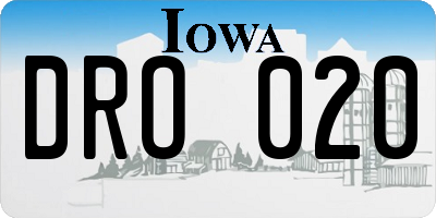 IA license plate DRO020