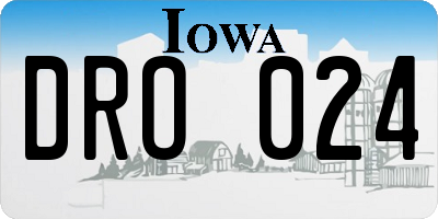 IA license plate DRO024