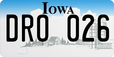IA license plate DRO026