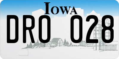 IA license plate DRO028