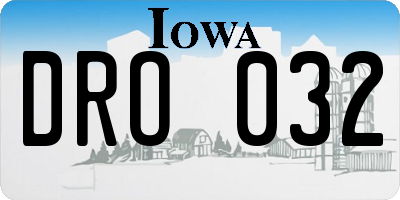 IA license plate DRO032