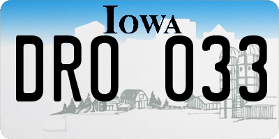 IA license plate DRO033