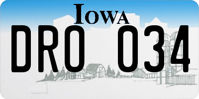 IA license plate DRO034