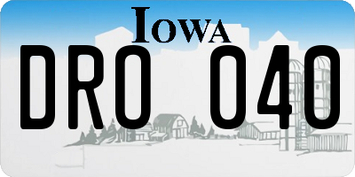 IA license plate DRO040
