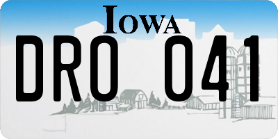 IA license plate DRO041