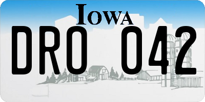 IA license plate DRO042