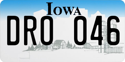 IA license plate DRO046