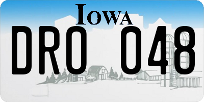 IA license plate DRO048