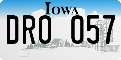 IA license plate DRO057