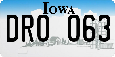 IA license plate DRO063