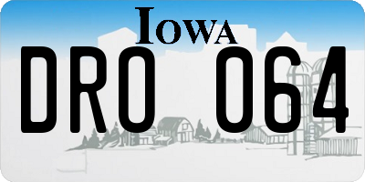 IA license plate DRO064