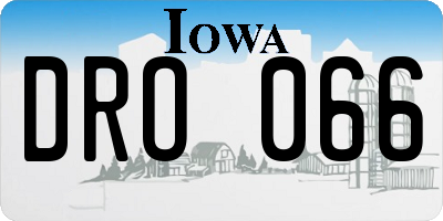 IA license plate DRO066