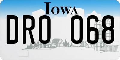 IA license plate DRO068