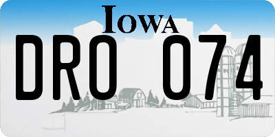 IA license plate DRO074