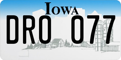 IA license plate DRO077