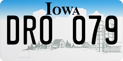 IA license plate DRO079