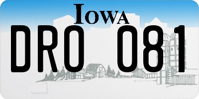 IA license plate DRO081