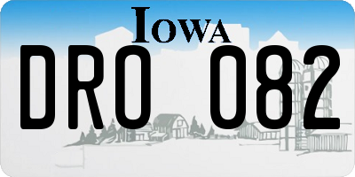 IA license plate DRO082