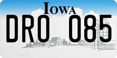 IA license plate DRO085