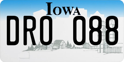 IA license plate DRO088