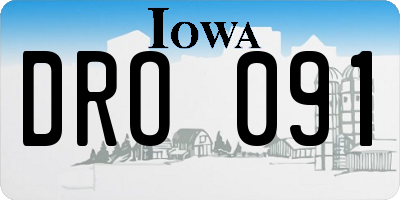 IA license plate DRO091