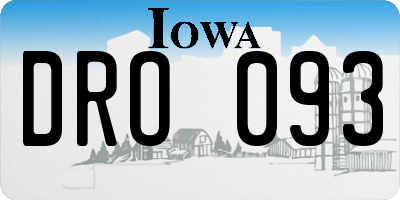 IA license plate DRO093