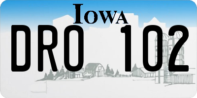 IA license plate DRO102