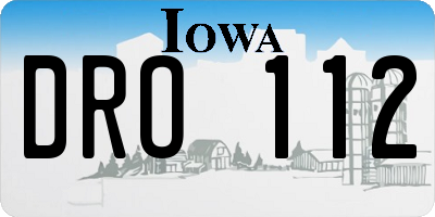 IA license plate DRO112
