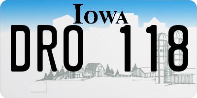 IA license plate DRO118
