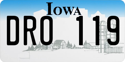 IA license plate DRO119