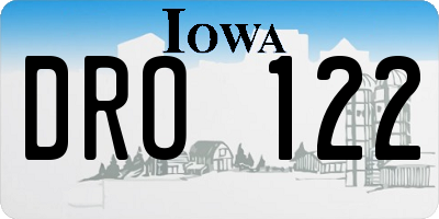 IA license plate DRO122