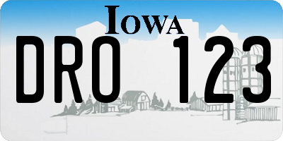 IA license plate DRO123