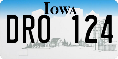 IA license plate DRO124