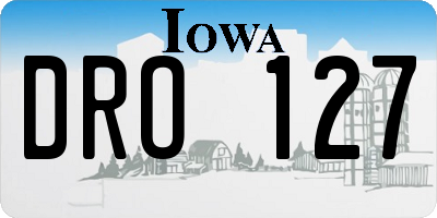 IA license plate DRO127