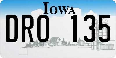 IA license plate DRO135
