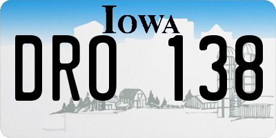 IA license plate DRO138